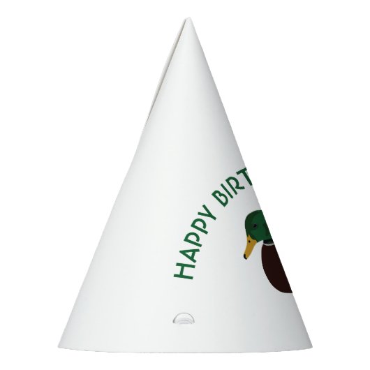 マラードダックリアリスティックイラストレーション パーソナライズされた パーティーハット (左)