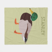 マラードダックリアリスティックイラストレーション パーソナライズされた フリースブランケット (正面(横))