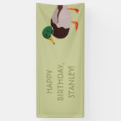 マラードダックリアリスティックイラストレーション パーソナライズされた 横断幕 (縦)