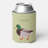 マラードダックリアリスティックイラストレーション パーソナライズされた 缶クーラー (缶裏面)