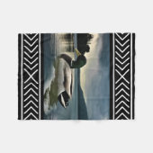 マラードダック湖 フリースブランケット (正面(横))