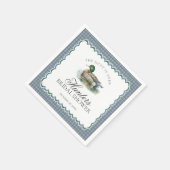 マラードダック狩りブルーギンガムブライダルシャワー スタンダードカクテルナプキン (角)