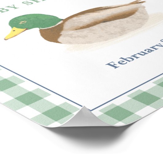 マラードダック狩りボーイベビーシャワーウェルカム ポスター (角)