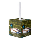 マラードダック芸術的ポートレート キューブオーナメント (裏面アングル)