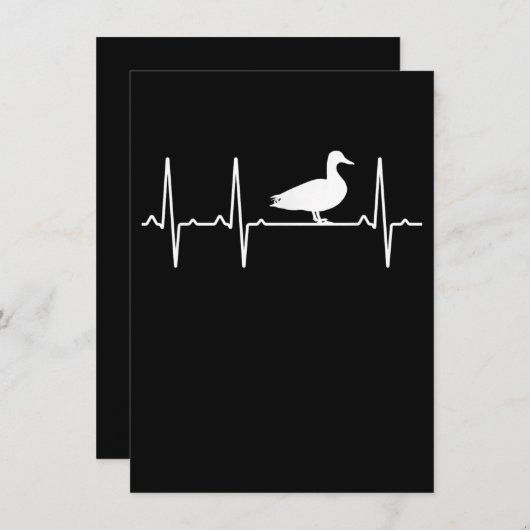 マラードハートビートギフト男性へウィメンダックバード 招待状 (正面/裏面)
