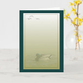 マラードレイクダックグリーティング カード (黄色い花)