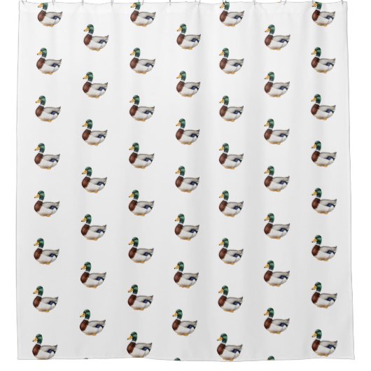 マラード名門私立校風のアヒル シャワーカーテン (正面)