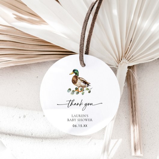 マラード素朴アヒルありがとう赤ちゃんシャワー フェイバータグ