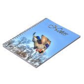 マラード飛んでいるダック・ドレイク野生生物写真 ノートブック (左側)