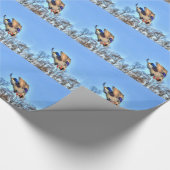 マラード飛んでいるダック・ドレイク野生生物写真 ラッピングペーパー (角)