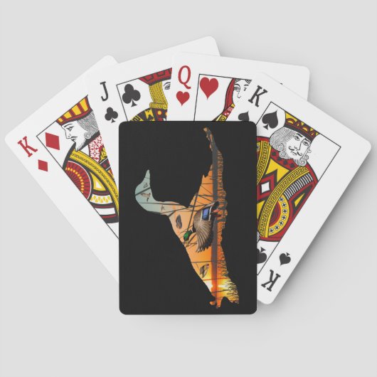 マラード飛んでいるトランプダック狩り トランプ (裏面)