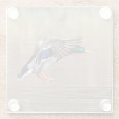 マラード・ダックが飛んでいる ガラスコースター (裏面)