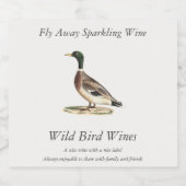 マラールまたは野生のアヒル(Anas platyrhynchos) スパークリングワインラベル (シングルラベル)