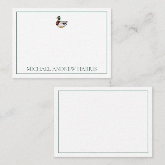 マラ名門私立校風のードダックパーソナライズされた ノートカード (正面/裏面)