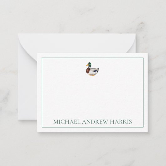 マラ名門私立校風のードダックパーソナライズされた ノートカード (正面)