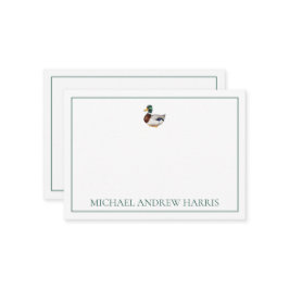 マラ名門私立校風のードダックパーソナライズされた ノートカード