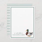 マラ名門私立校風のードダックパーソナライズされた ノートカード (正面/裏面)