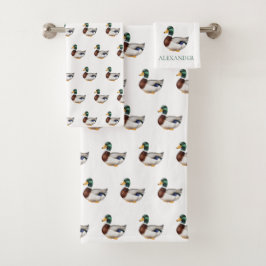 マラ名門私立校風のードダックパーソナライズされた バスタオルセット