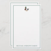 マラ名門私立校風のードダックパーソナライズされた 便箋 (正面/裏面)