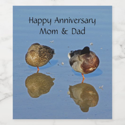 マラ結婚ード・ダック夫妻の記念日 ワインラベル (シングルラベル)