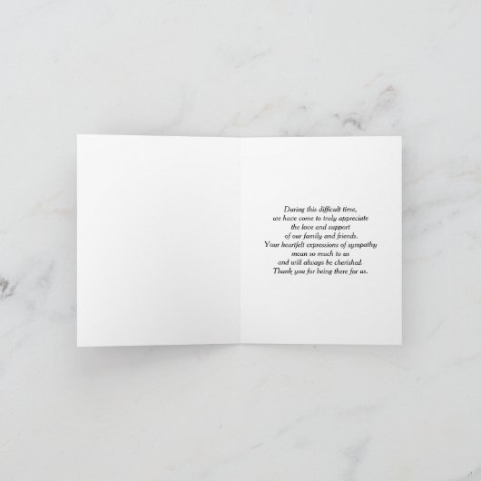 マラ飛んでいるードダックス悔やみや弔慰ありがとう サンキューカード (内部)