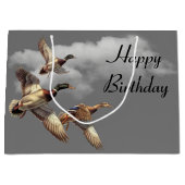 マラ飛んでいるードダックス誕生日 ラージペーパーバッグ (正面)