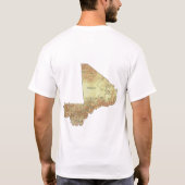 マリの旗+地図+テキストTシャツ Tシャツ (裏面)