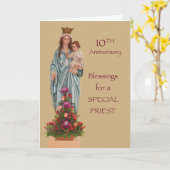 マリアとイエスとの10周年記念日 カード (黄色い花)