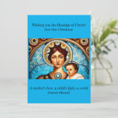 マリアとイエスのクリスマスアートと引用文 シーズンカード (スタンド正面)