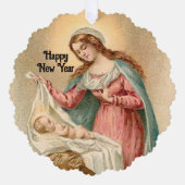 マリアとイエスのクリスマスオーナメントカード オーナメントカード (正面)