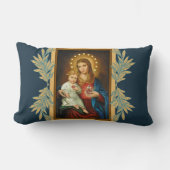 マリアとイエスの宗教無垢なハート ランバークッション (正面)