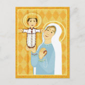 マリアとイエスモダンカソリックのアイコン ポストカード (正面)