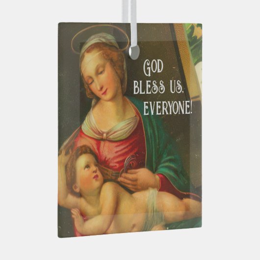 マリアとイエス ガラスオーナメント (正面右)