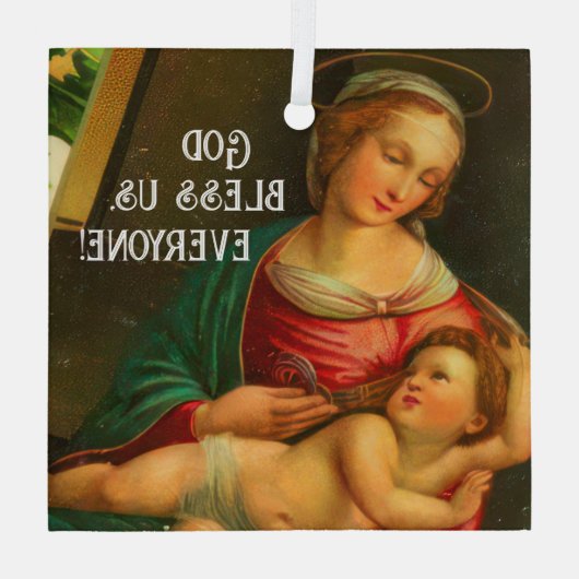 マリアとイエス ガラスオーナメント (裏面)