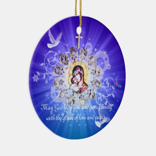 マリアとイエス セラミックオーナメント (右)