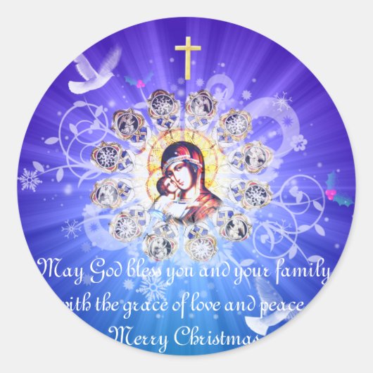 マリアとイエス ラウンドシール (正面)