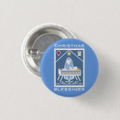 マリアとイエズスのクリスマス恵み 缶バッジ (正面&裏面)