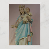 マリアとベビーイエズカトリック教会の像 ポストカード (正面)