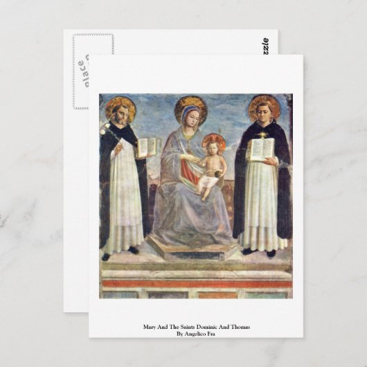 マリアと聖徒ドミニクとトーマス ポストカード (正面/裏面)