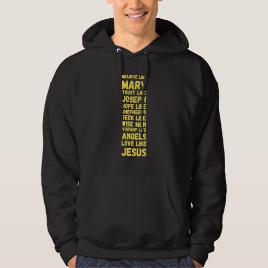 マリアのように信じ、ヨセフのように信頼し、羊飼いのように希望を持て パーカ (正面)