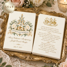 マリアのモノグラム入りカトリック結婚式祈祷カード