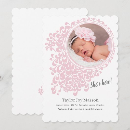 マリアの写真 出生発表 招待状 (正面/裏面)