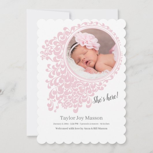 マリアの写真 出生発表 招待状 (正面)