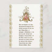 マリアの十字架に添えられたマリアン・クロスと共に、トウナシの上にいる赤ちゃんイエス ポストカード (正面)