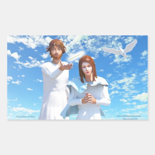 マリアの戴冠式 長方形シール (正面)