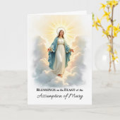 マリアの昇天 神の平和と祝福 カード (黄色い花)