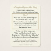 マリアを通してイエスにカトリックの祈りの言葉 (裏面)