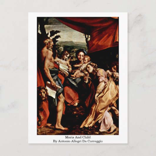 マリアアンドチャイルドバイアントニオアレグリダコレッジオ ポストカード (正面)