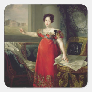マリアイザベルde Braganza 1829年女王夫人(油 スクエアシール