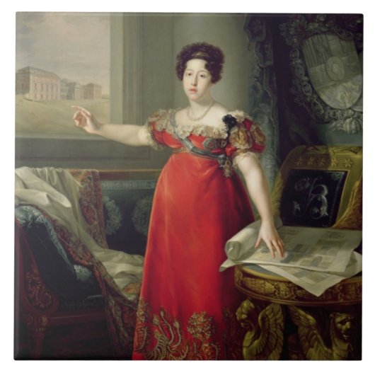 マリアイザベルde Braganza 1829年女王夫人(油 タイル (正面)